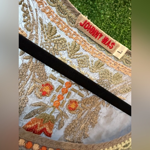 Johnny Was Gray Tunic Top with Orange Embroidery - Picture 3 of 13